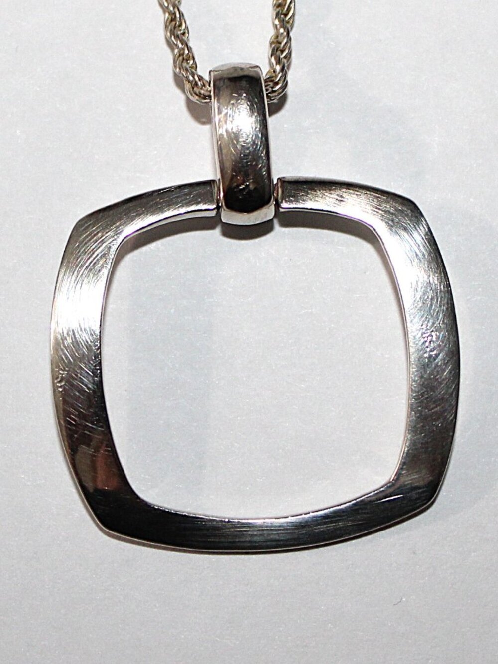 Sterling Silver Geometric Zina Rope Chain Necklace 12 Grams 17 Inches